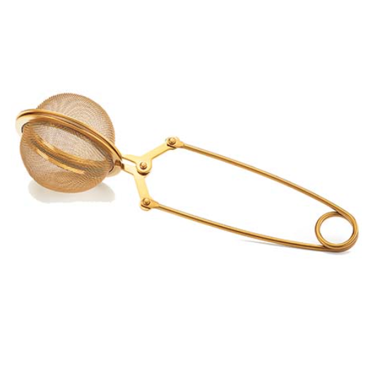 Tea Tong Infuser, Golden Color, Side View