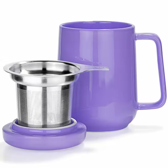 Purple Ceramic Mug With Infuser