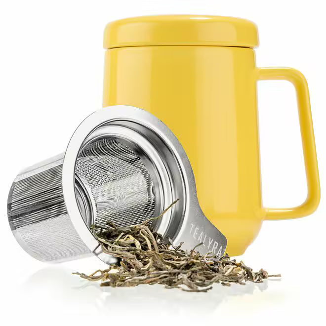 Yellow Ceramic Mug With Infuser