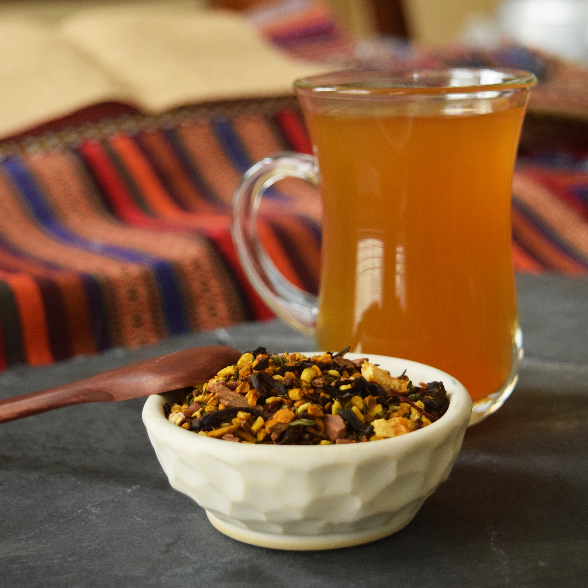 Turmeric Ginger Tea, Turmeric and Ginger Wellness Herbal Tea, Loose Tea and Steeped Tea in Cup