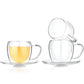 Double Wall Glasses & Saucers (Set of 4)