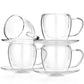 Double Wall Glasses & Saucers (Set of 4)