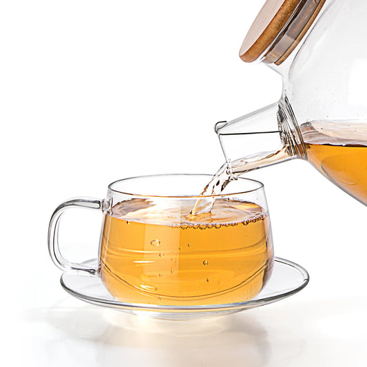 La Lune Glass Cup & Saucer (Set of 4)