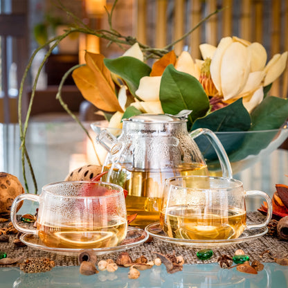 La Lune Glass Cup & Saucer (Set of 4)