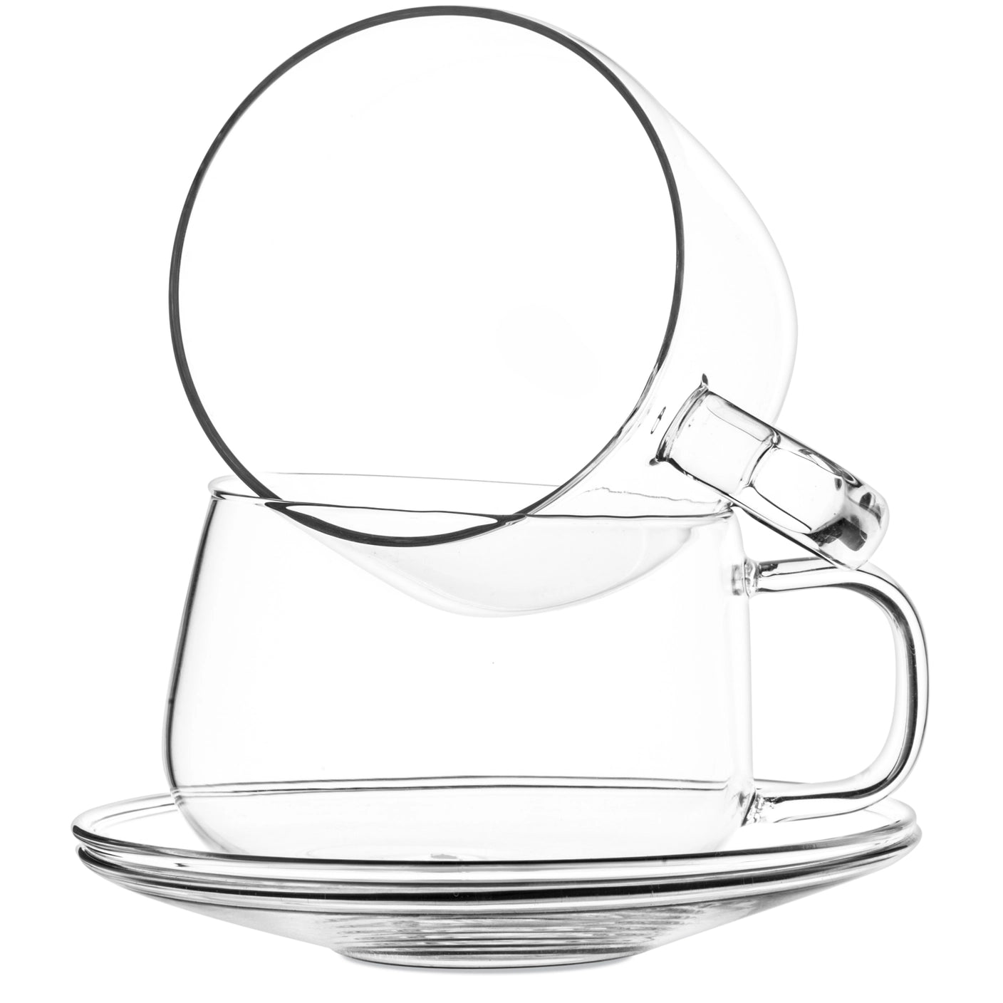 La Lune Glass Cup & Saucer (Set of 4)