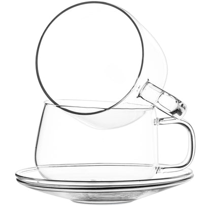 La Lune Glass Cup & Saucer (Set of 4)