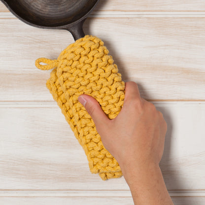 Ochre Knit Potholder/Teapot Trivet