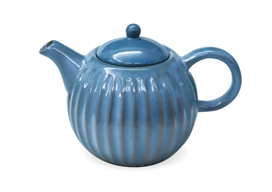 Blue Ceramic Teapot with Infuser Basket