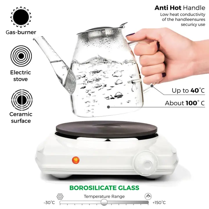 Glass Teapot - Medium, On Stovetop