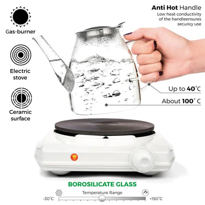 Glass Teapot - Medium, On Stovetop