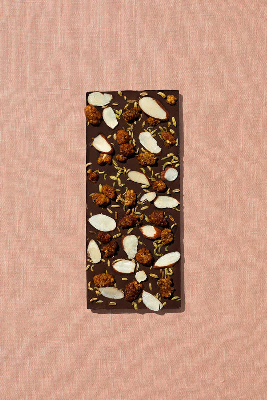 White Mulberry, Almond and Fennel Chocolate Bar