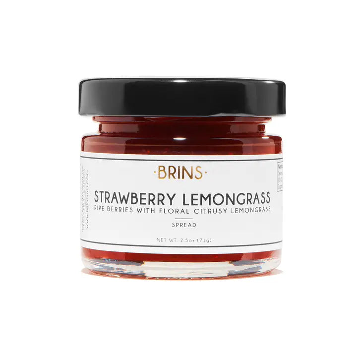 Strawberry Lemongrass Spread and Preserve Jar, Front Side