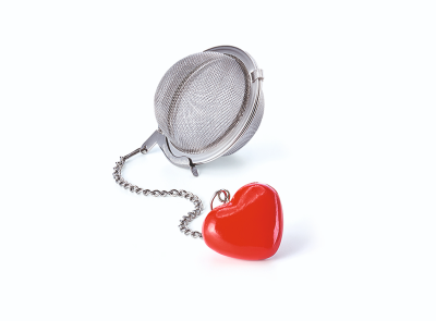 Tea Ball Infuser with Heart Charm