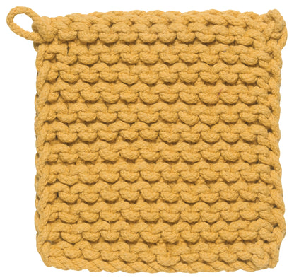 Ochre Knit Potholder/Teapot Trivet