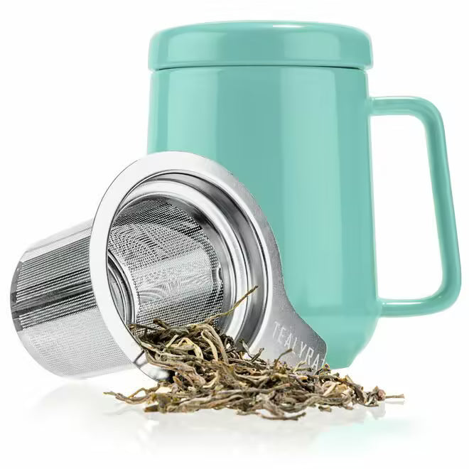 Turquoise Ceramic Mug With Infuser