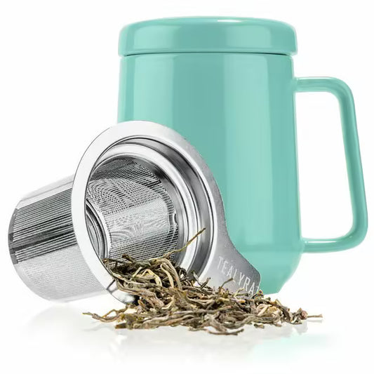 Turquoise Ceramic Mug With Infuser