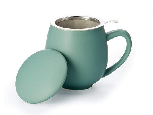 Seafoam Porcelain Mug With Steeper