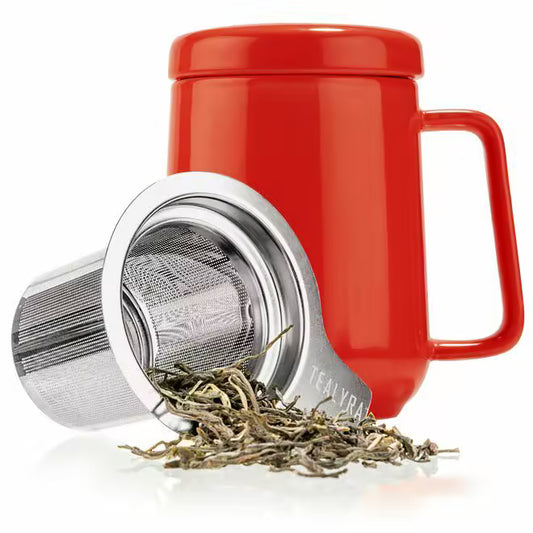 Red Ceramic Mug With Infuser