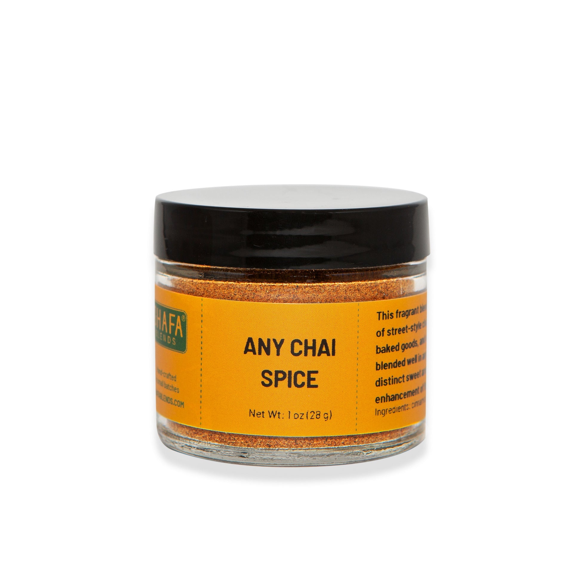 Any Chai Spice Seasoning Jar, Front Side