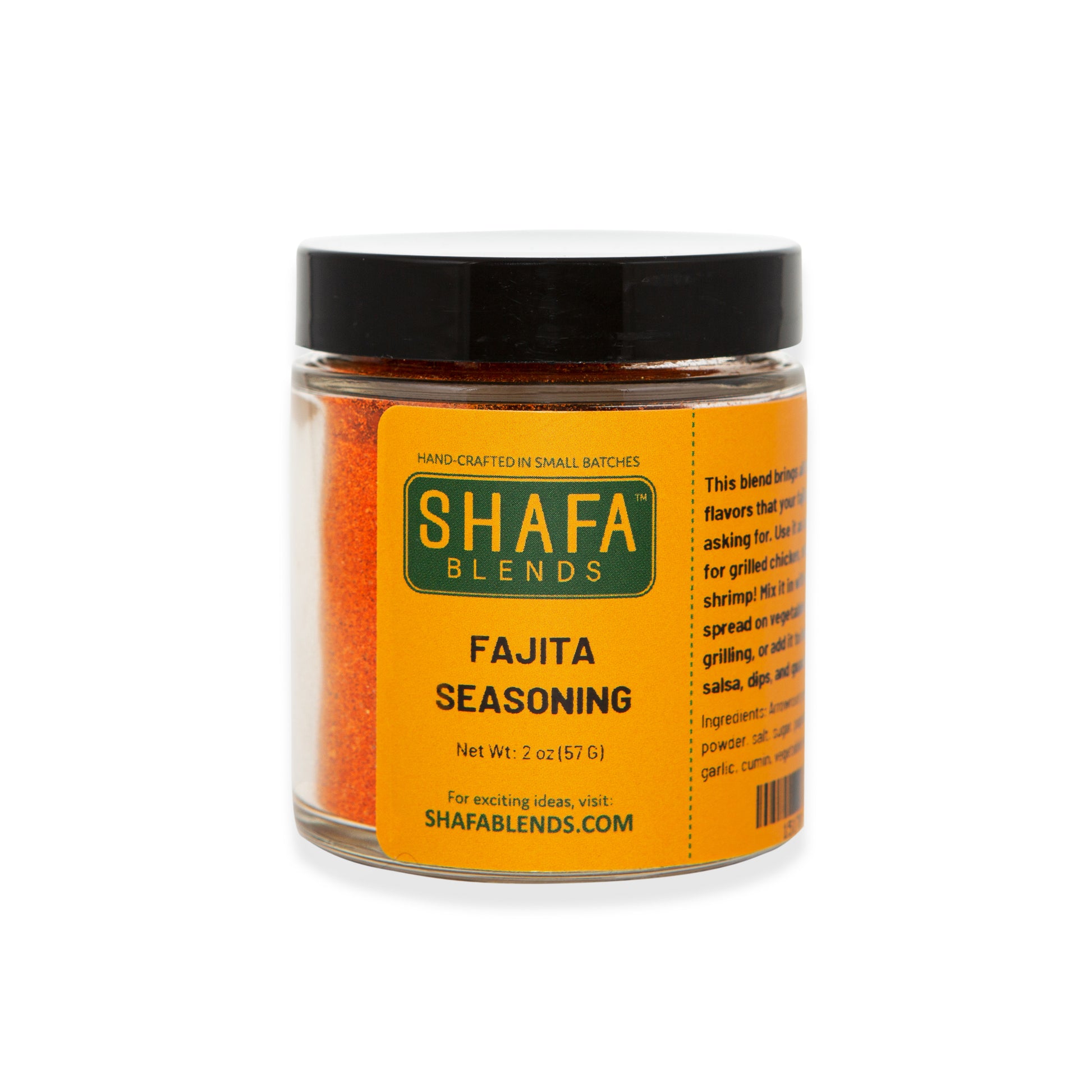 Fajita Seasoning Jar, Front Side