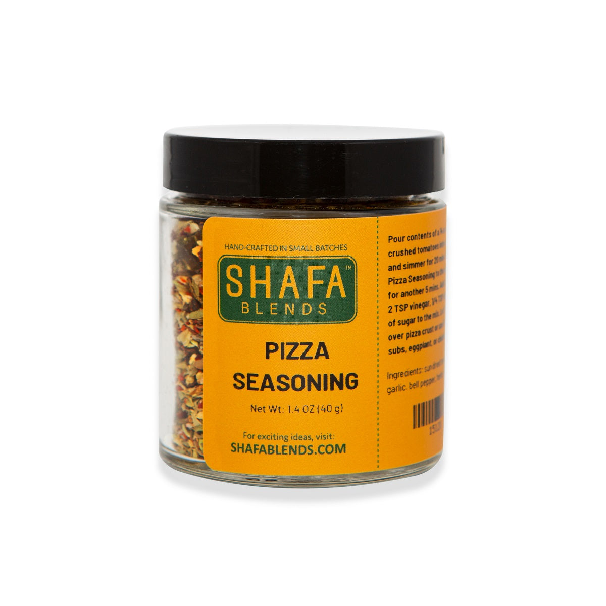 Pizza Seasoning Jar, Front Side