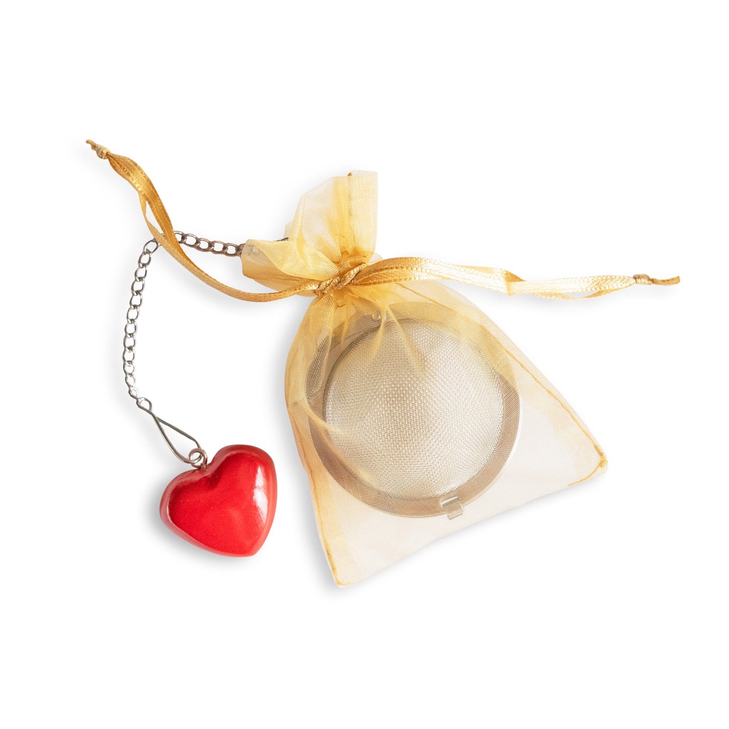Tea Ball Infuser with Heart Charm