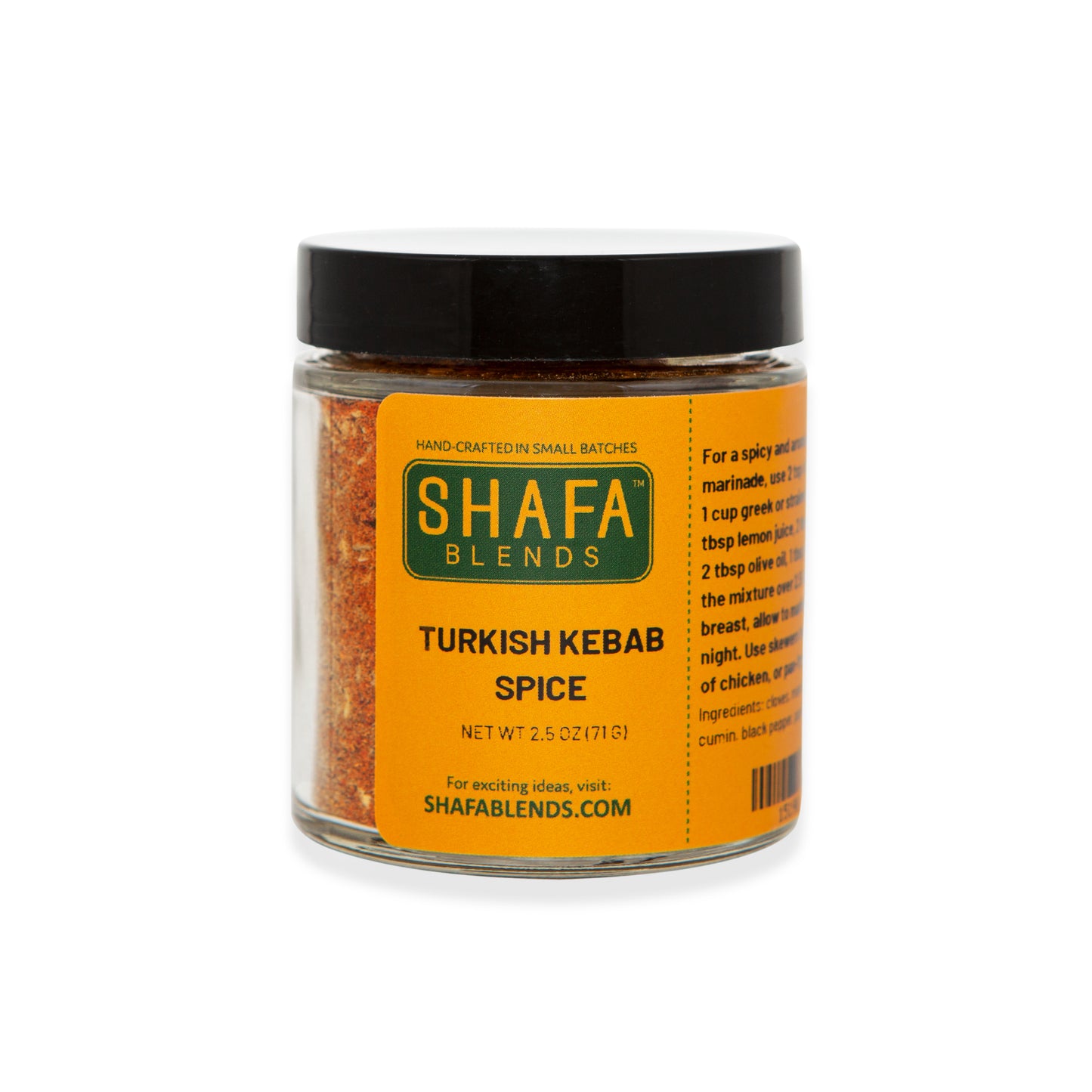 Turkish Kebab Spice Jar, Front Side