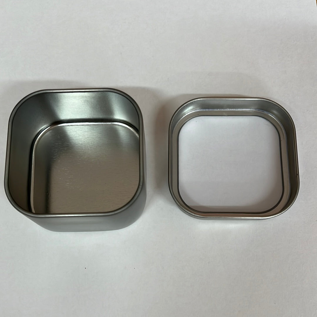 Silver Metal  Tin Small - Empty