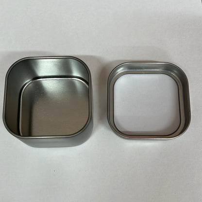 Silver Metal Tin with Window - Empty