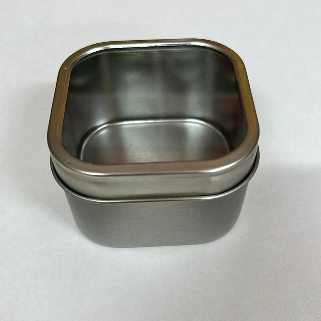 Silver Metal  Tin Small - Empty