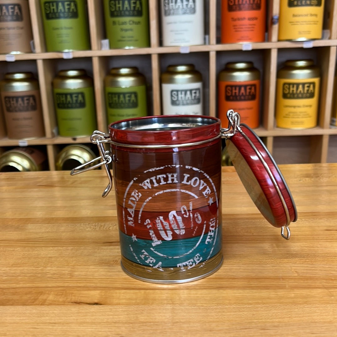 Tea Tin with Latch (Red)